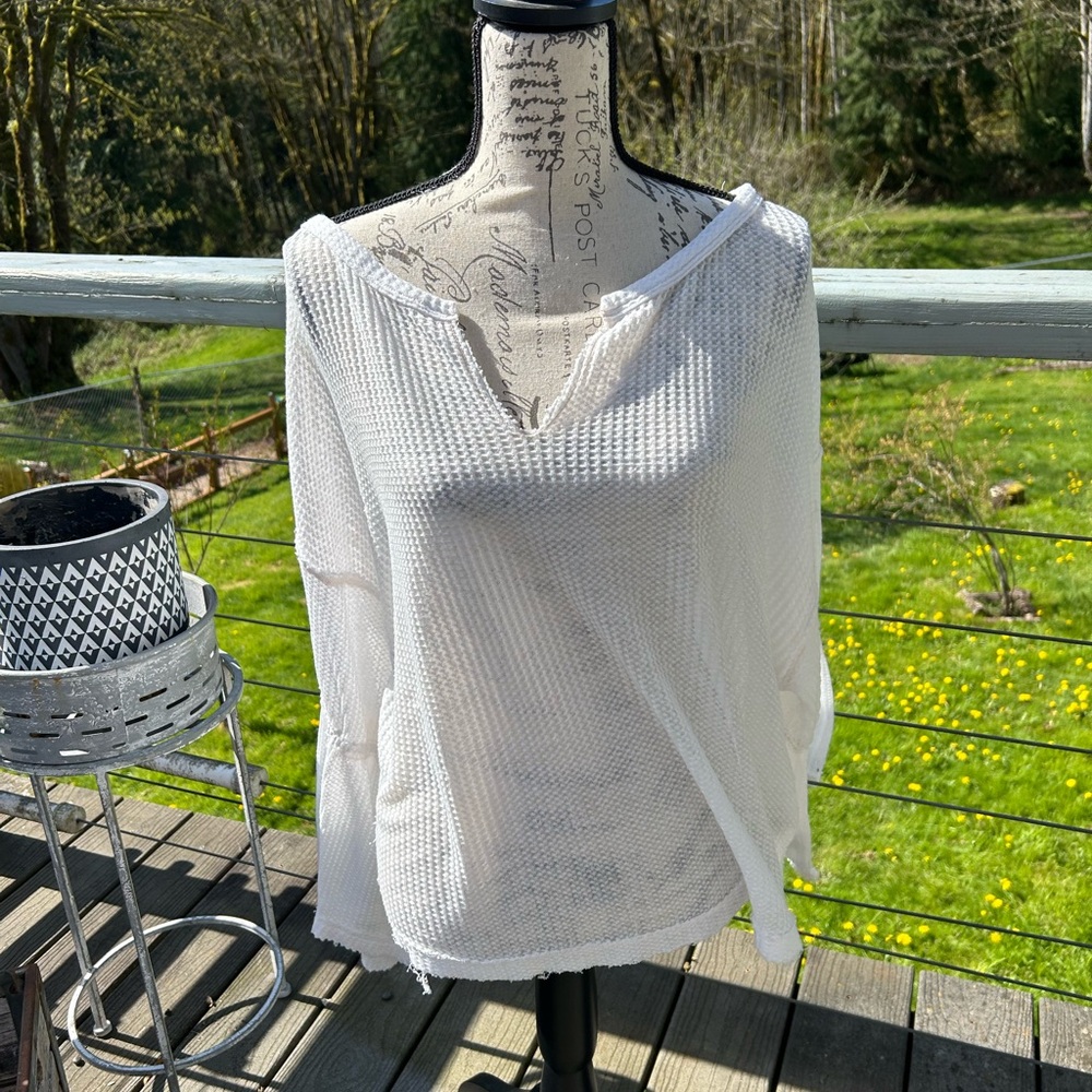 White Knit Pullover Sweater